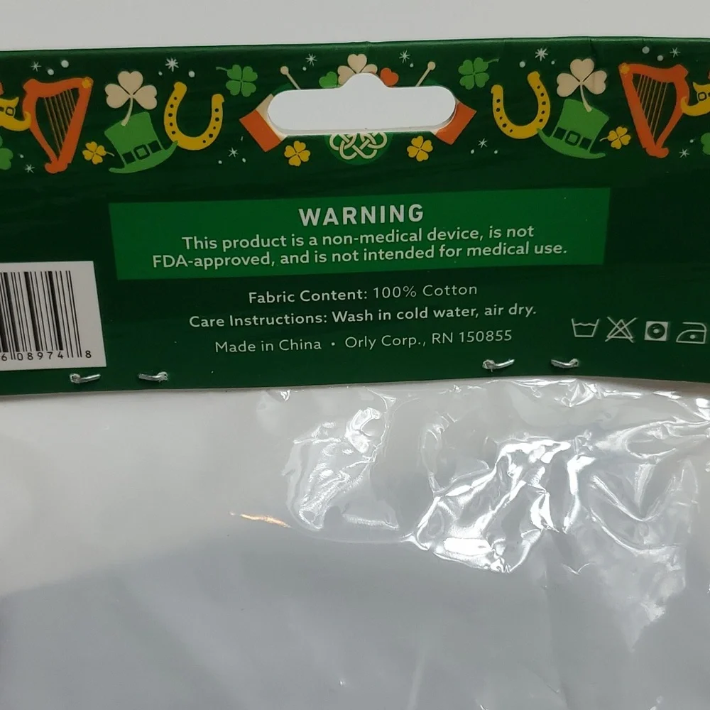Set of 3 cloth St. Patricks Day masks